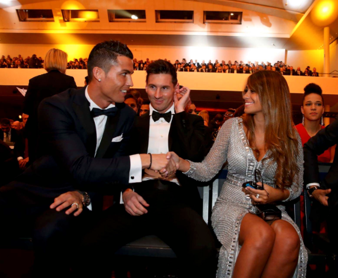 Ronaldo, Antonella Roccuzzo, Lionel Messi